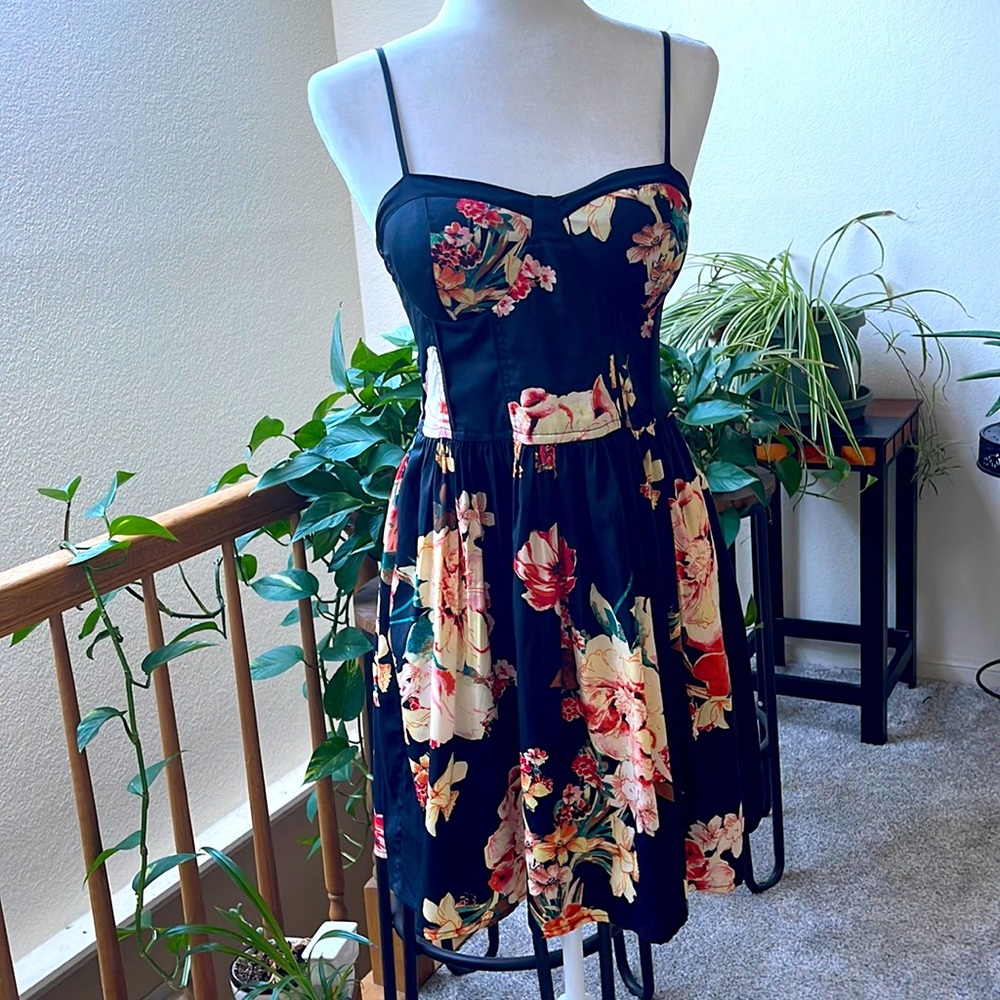Band of Gypsies navy spaghetti strap bralette dress